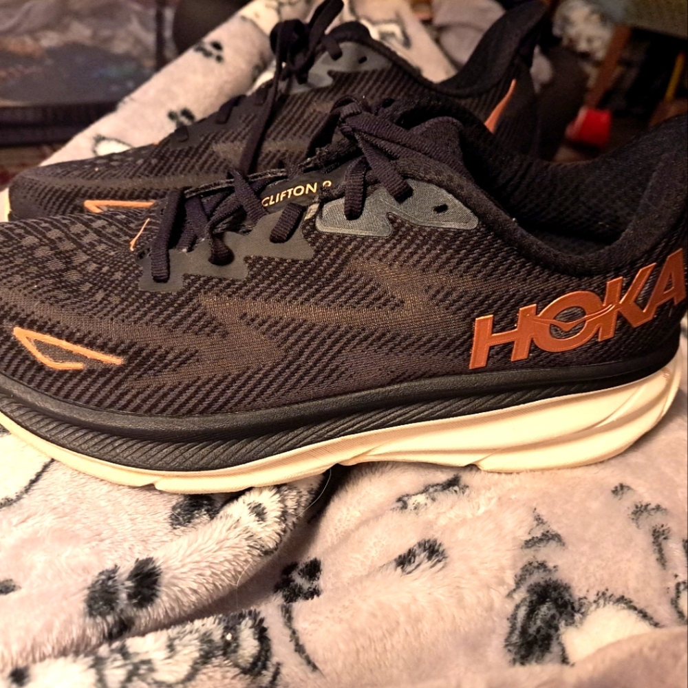 Hoka Black Clifton 9 Shoes, EU